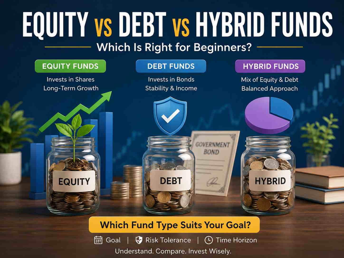 Equity vs Debt vs Hybrid Funds: Which Is Right for Beginners?