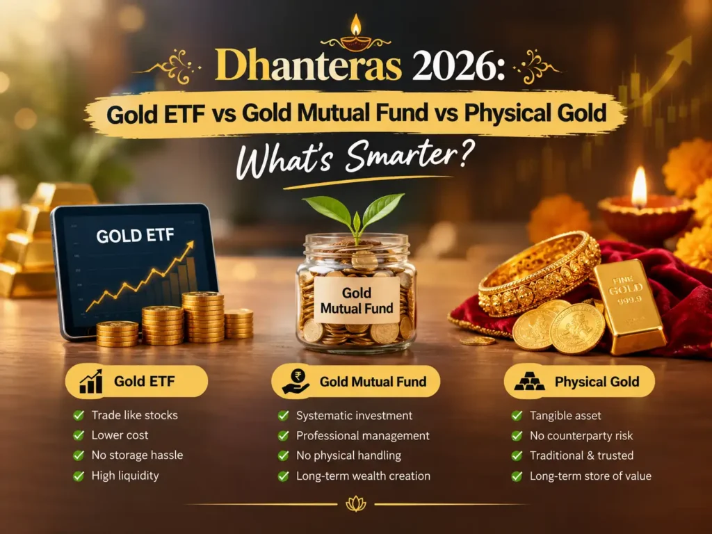 Dhanteras 2026: Gold ETF vs Gold Mutual Fund vs Physical Gold, What’s Smarter?