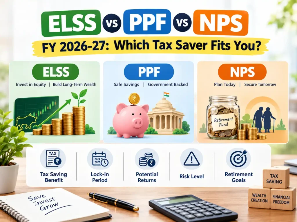 ELSS vs PPF vs NPS for FY 2026-27: Which Tax Saver Fits You?
